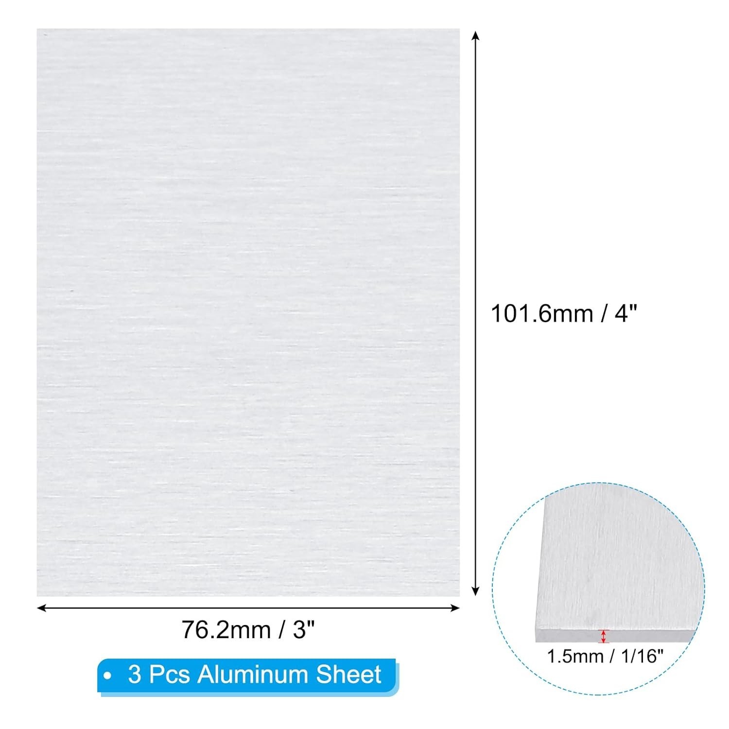 Precision 6061-T651 Aluminum Sheet 4 x 3 x 1/16