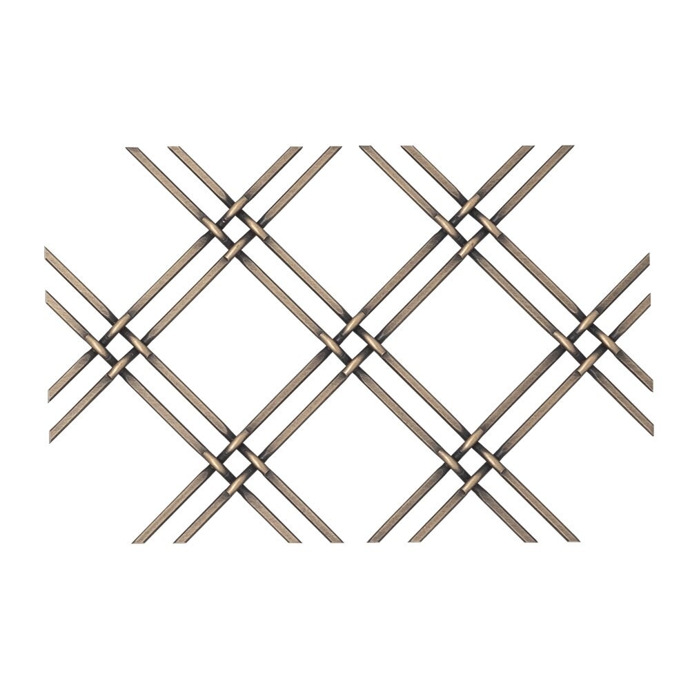 18in x 48in Flat Crimp | Antique Brass | Woven Wire Grill – Kent Design 114 1/4