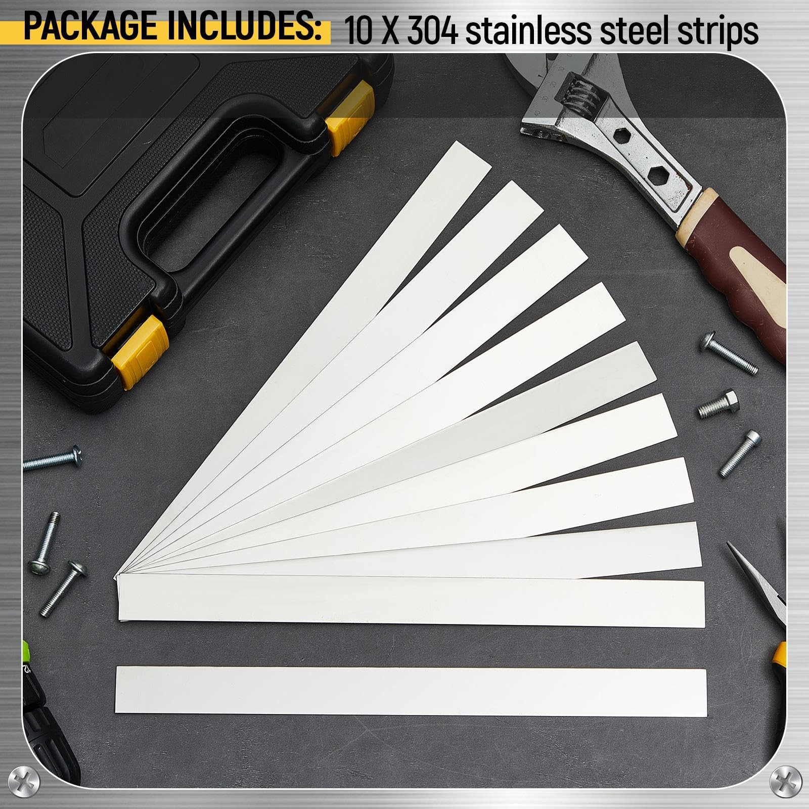 10 Pcs Stainless Steel Shim Stock Metal Sheets 0.02” Thick, 1” Wide