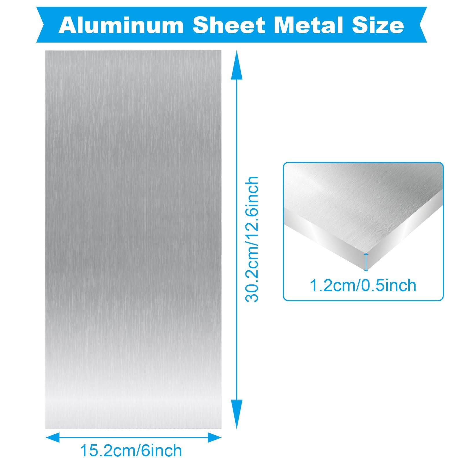 ACXFOND 6x12x1/2 Inch 6061 Aluminum Sheet