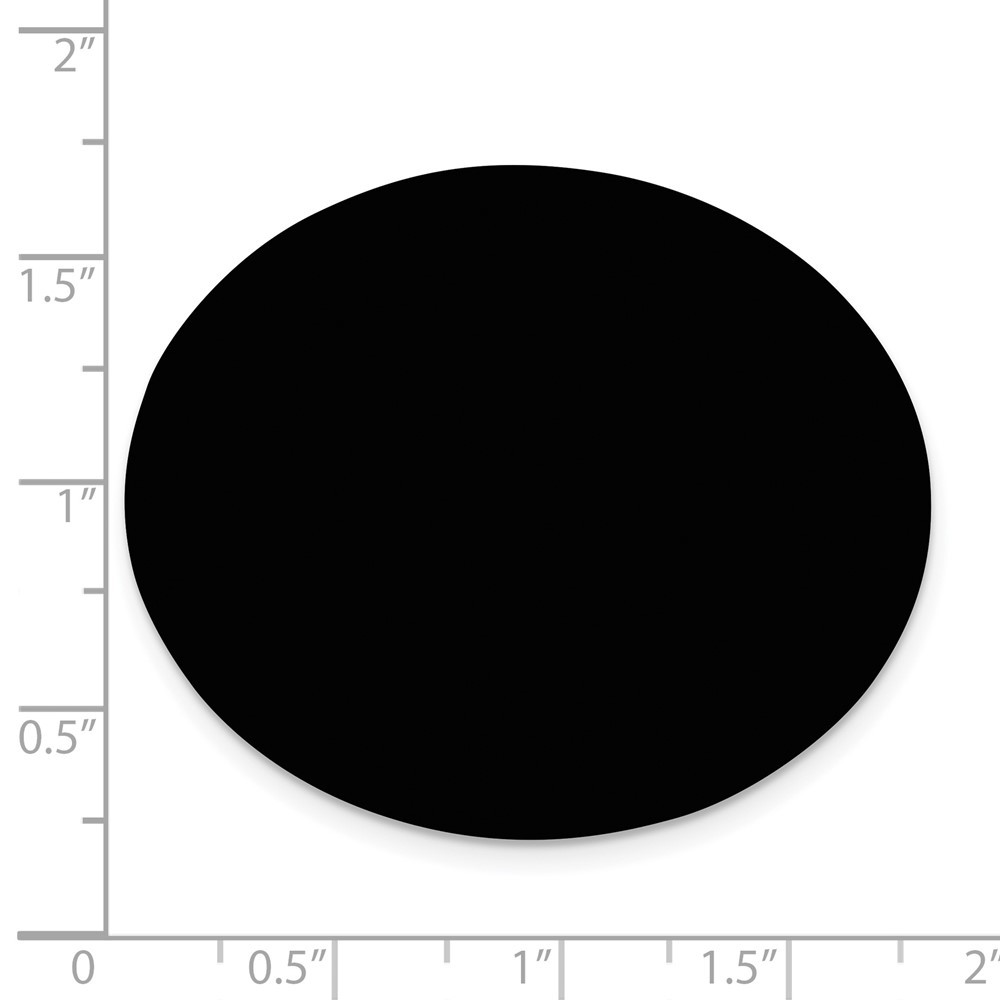 1 1/2 x 1 3/4 Oval Black Anodized Aluminum Plates-Set of 6