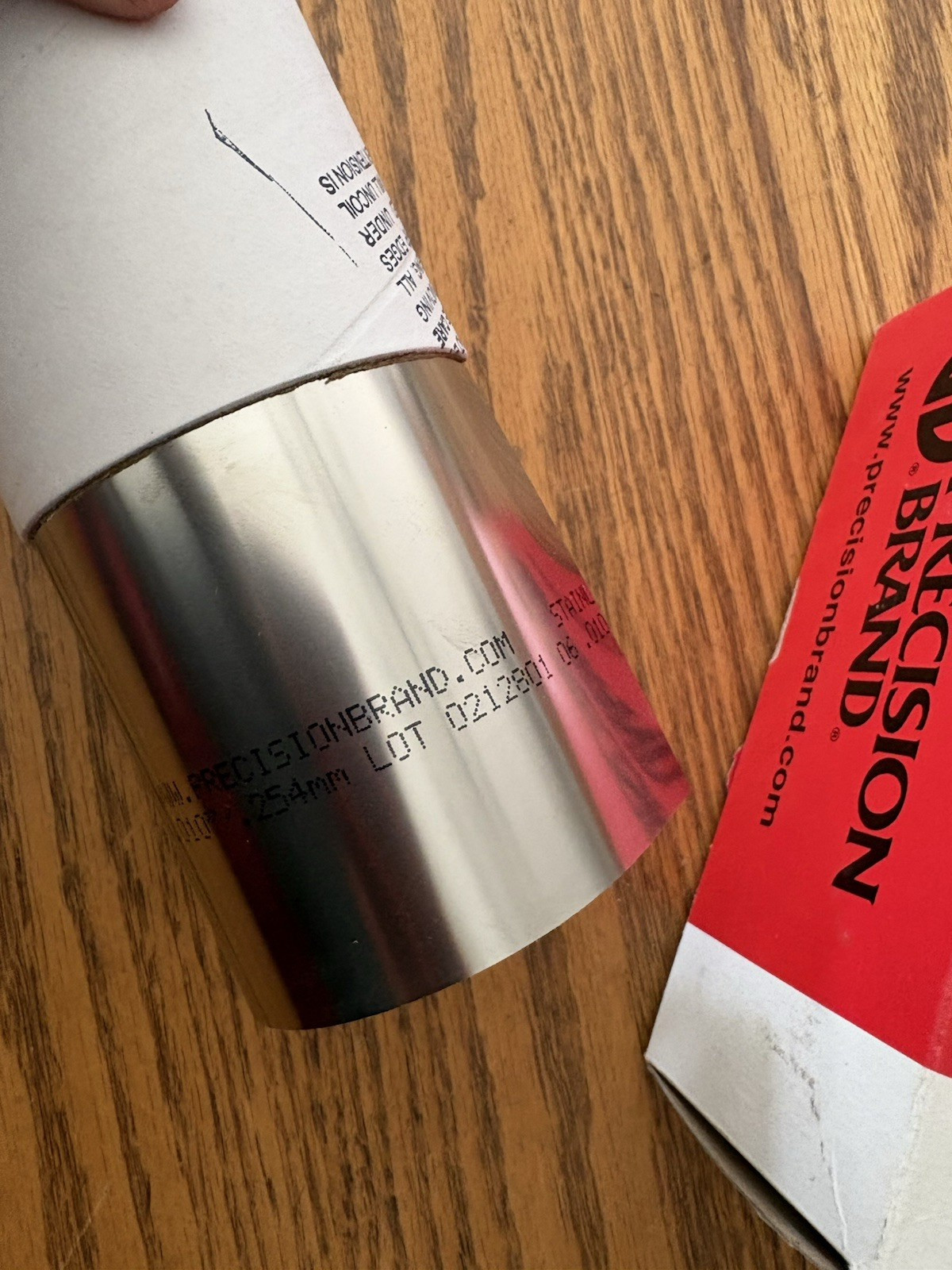 NEW NIB PRECISION BRAND Stainless Steel 22320 Shim 6″ x 50″ Gauge .010″