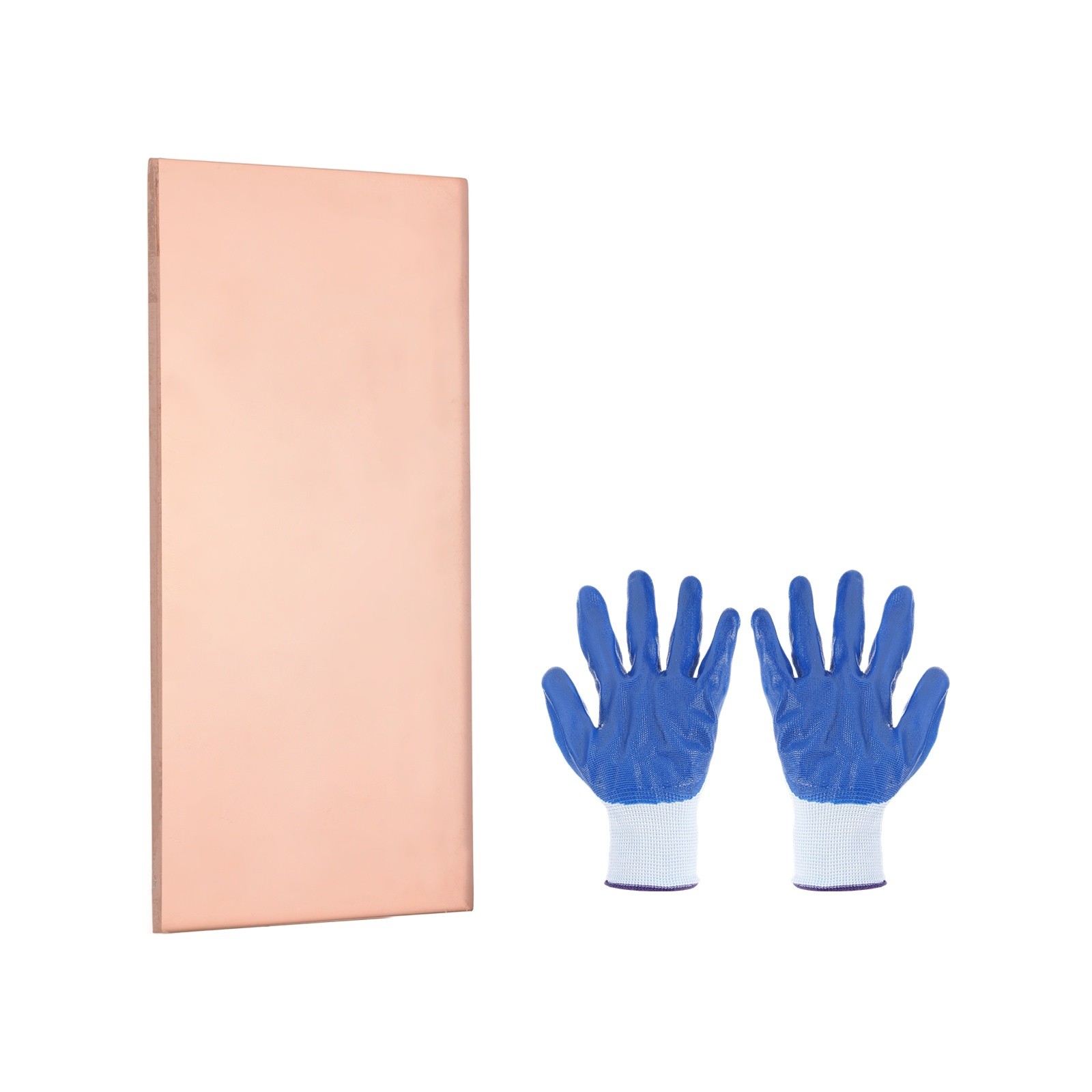 99.9% Pure Copper Sheet, 100 x 50 x 2.5mm with Gloves