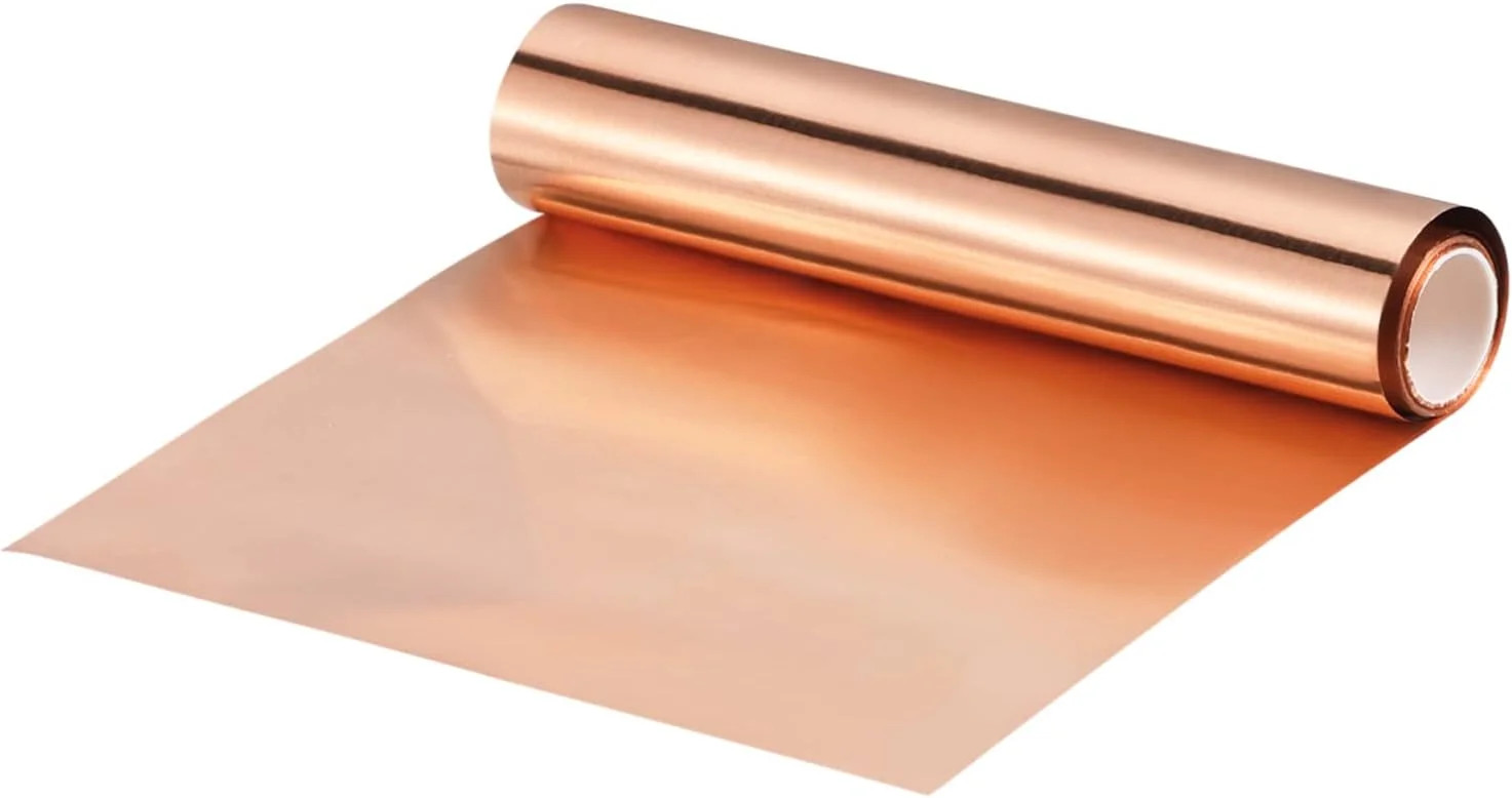 uxcell Copper Flashing Sheet Roll 3500mm x 100mm x 0.02mm, 99.9% Pure Copper Str