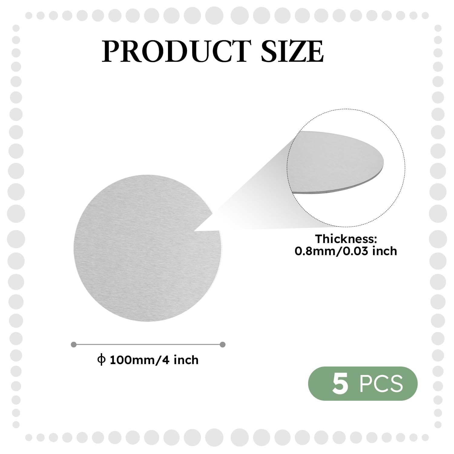 5Pcs Aluminum Disc, Diameter 4 100mm Thickness 0.030.8mm Round Aluminum Plate…