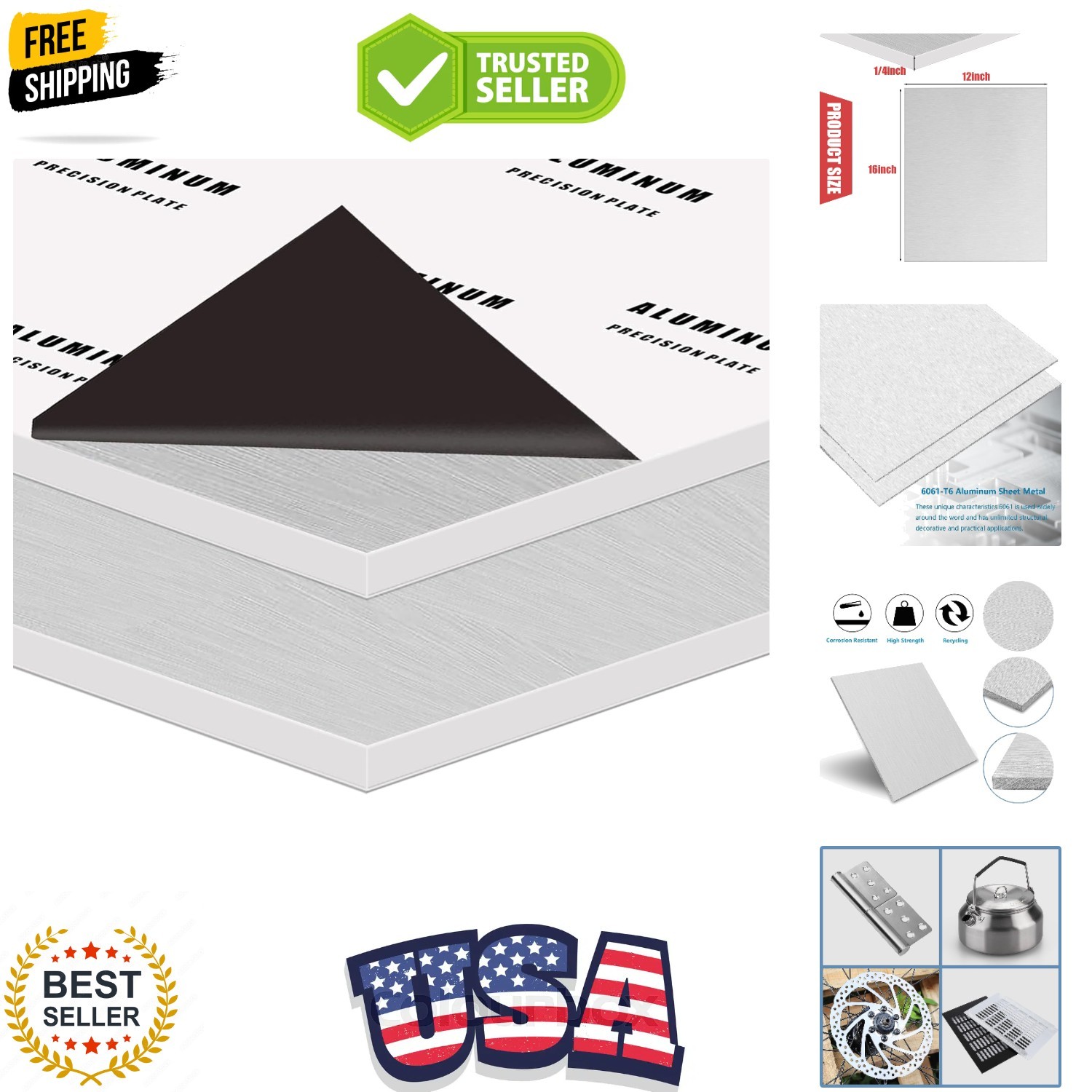 1/4Inch Thick Aluminum Sheet Plate, 12″ x 16″ Heavy Duty Aluminum Plates | Do…
