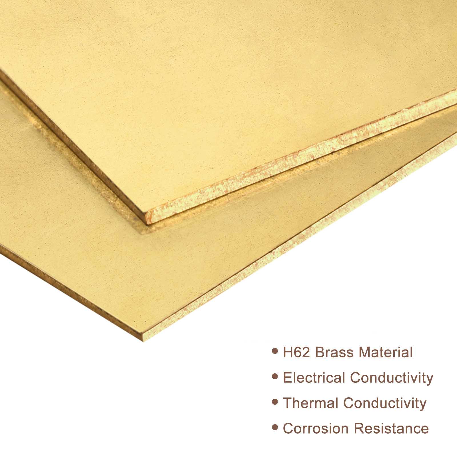 Brass Sheet, 1 x H62 Metal Sheets Plates 6″ Length x 4″ Width x 0.02″ Thickness