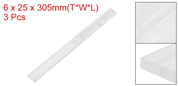 Square Aluminum Flat Bar, 3Pcs 1/4″ Thickness 1″ Width 12″ Length