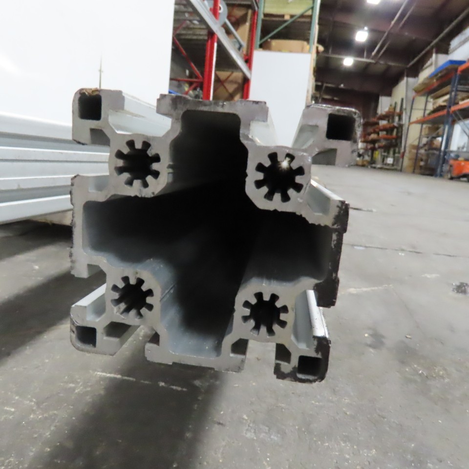 3-1/2×3-1/2×10′ Smooth Aluminum T-Slotted Extrusion Profile 80/20 Style Lot of 3