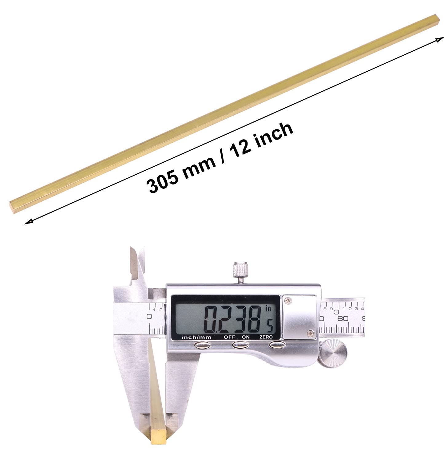 1/4×1/4×12 Inch C360 Brass Square Bar Solid 0.23 Inch Flat Mill Stock 4 PCS