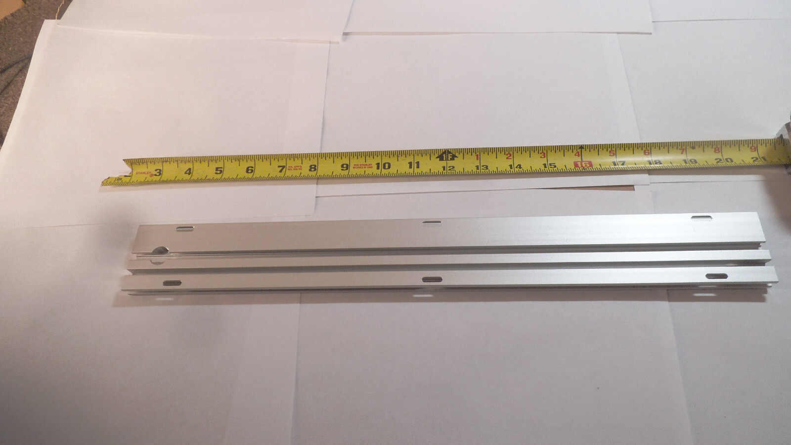 Aluminum slotted bar stock, 17-1/4″ x 2″ x .475 thick