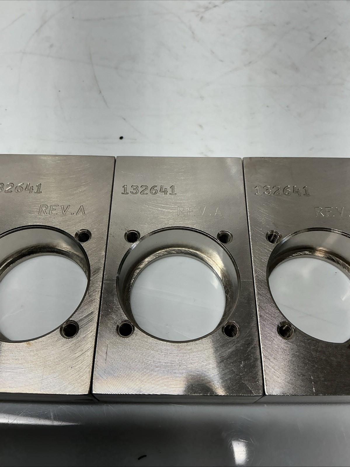 Machined Aluminum Mounting Block Flange Plate PN 132641 Rev A Lot Of 4. X-601