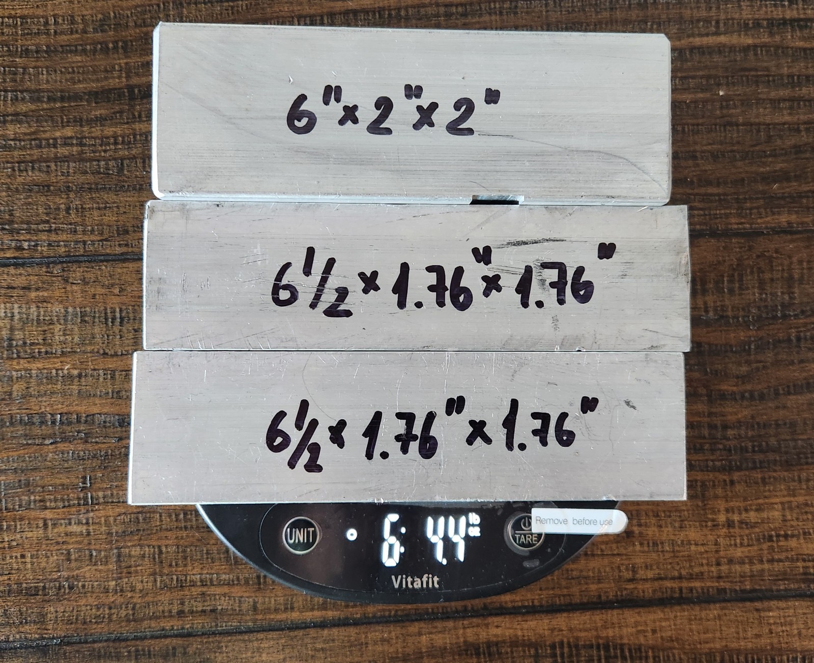 Lot of 3 Aluminum Square Bar Stocks – 6061 T6 Billet Blocks – Machining & DIY…