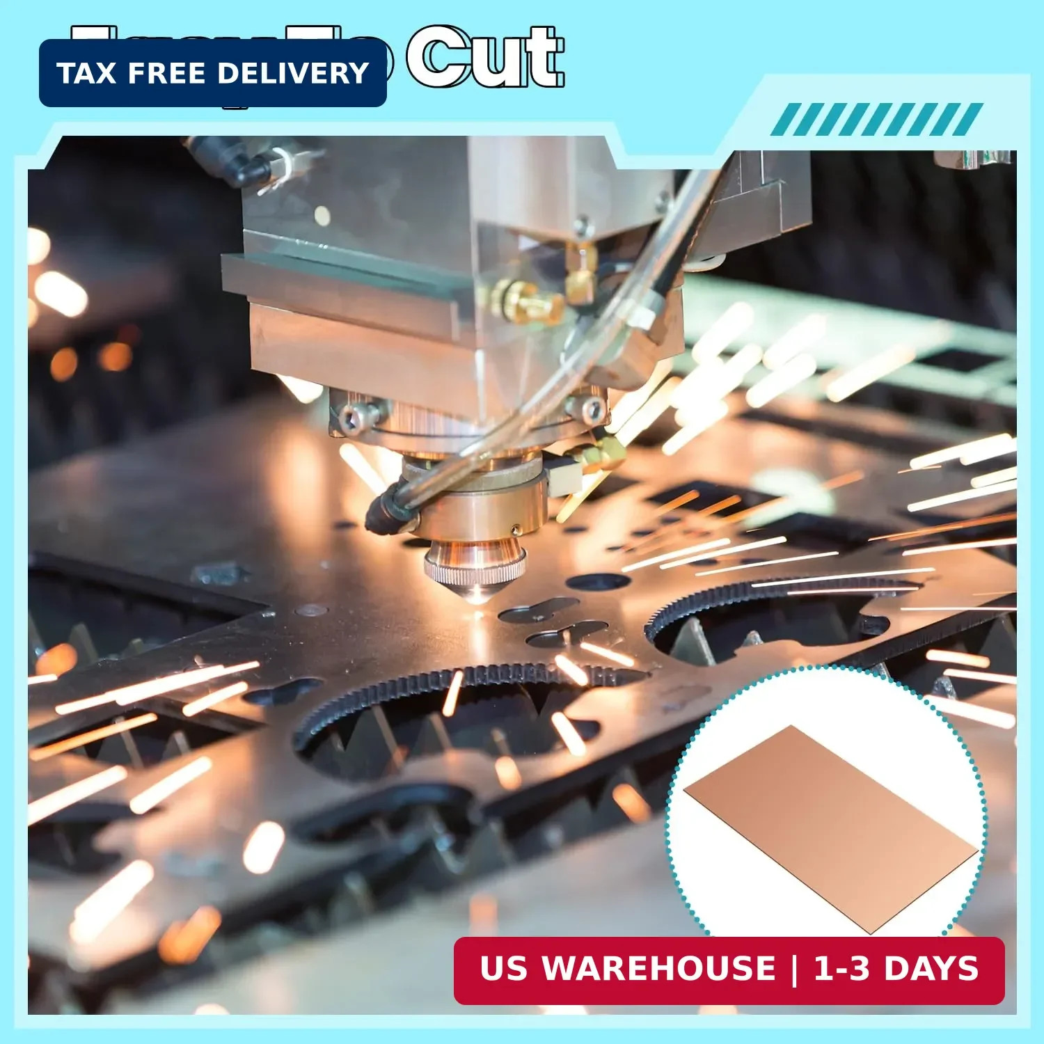 Copper Sheet, 2 Pieces of Copper Plates 4″×2″-18 Gauge(1mm) Thickness, 99% Pure