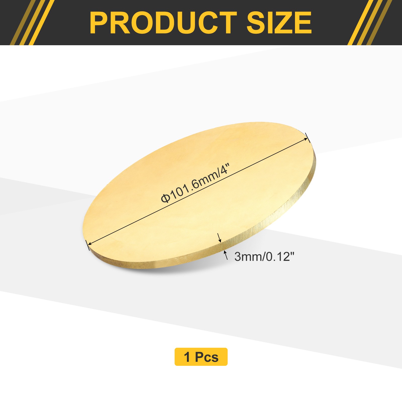 Brass Round Plate, 0.12″(3mm) Thick 4″(102mm) Dia H65 Brass Round Sheet