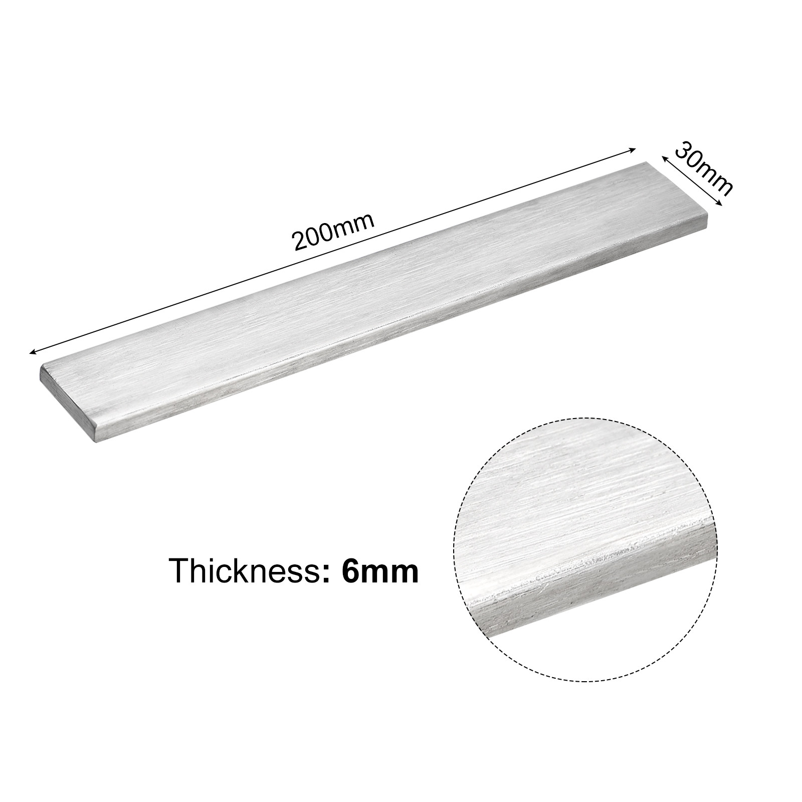 304 Stainless Steel Flat Bar, 1/4″ Thickness 1 3/16″ Width 8″ Length