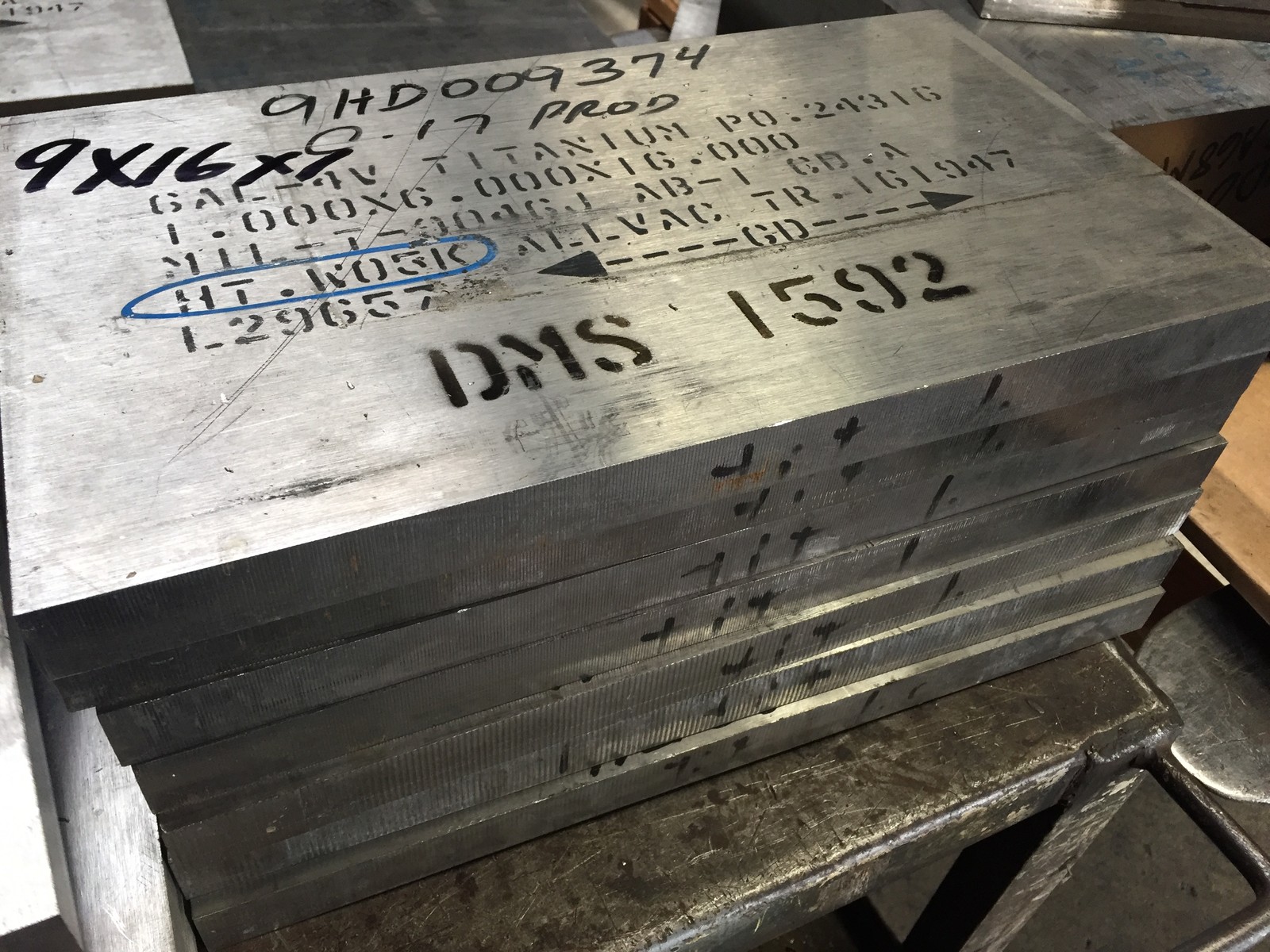 Titanium Plate 6Al4V 10.375″ x 13.5″ x 1″