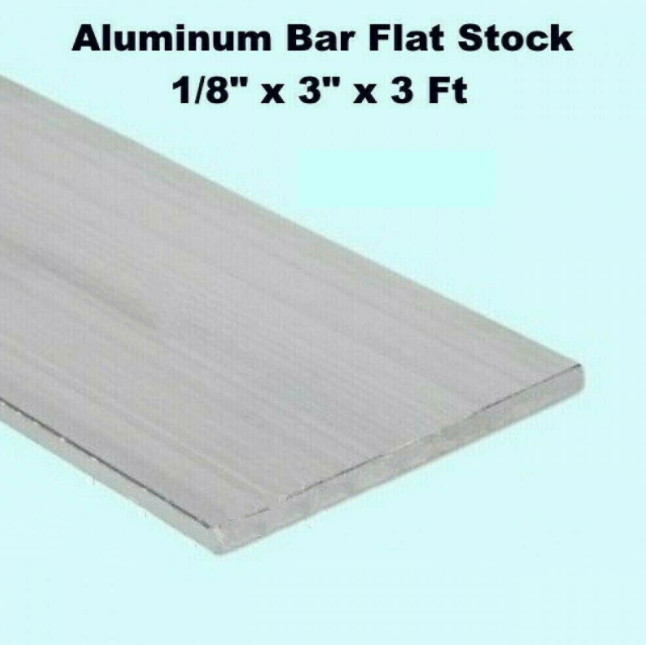 ALUMINUM BAR FLAT STOCK 1/8″ x 3″ x 3 Ft Unpolished 6061 Alloy 36″ Length