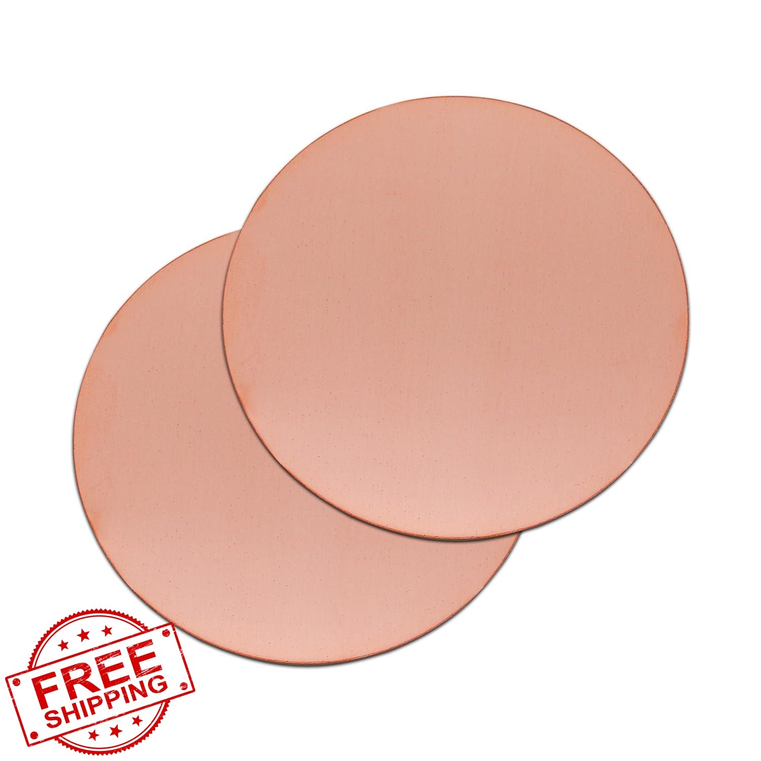 Uxney 6″ Copper Round Discs 14ga 1.5mm 2 Pack Metal Sheet
