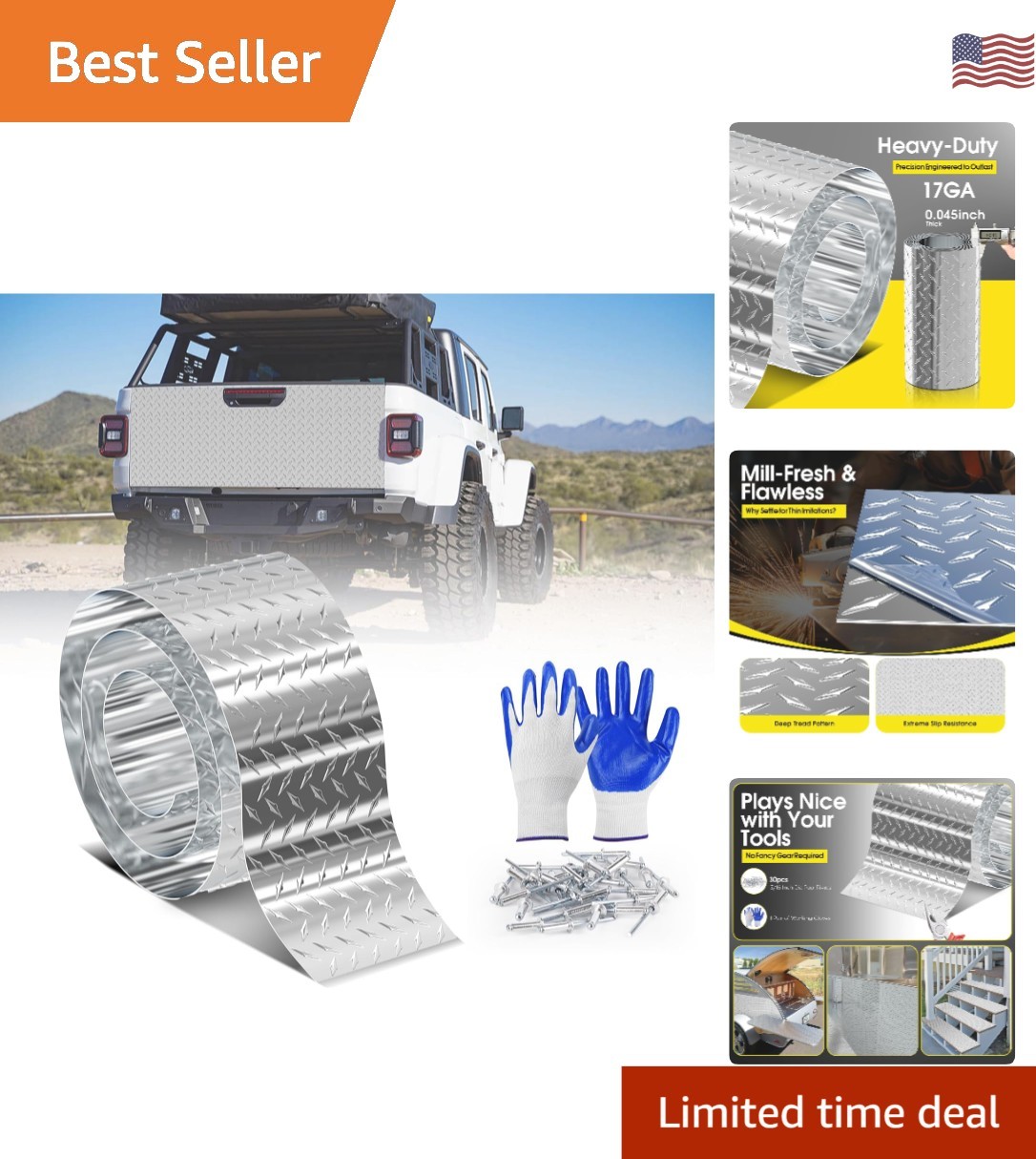 Corrosion-Resistant 3003-H22 Diamond Plate Aluminum – Complete DIY Kit Included