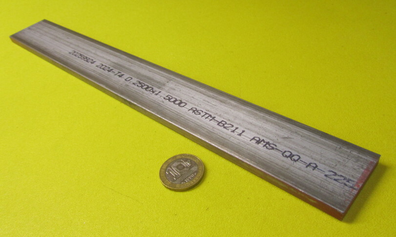 2024 T351 Aluminum Bar, 1/4″ (.250″) Thick x 1 1/2″ Wide x 12″ Length
