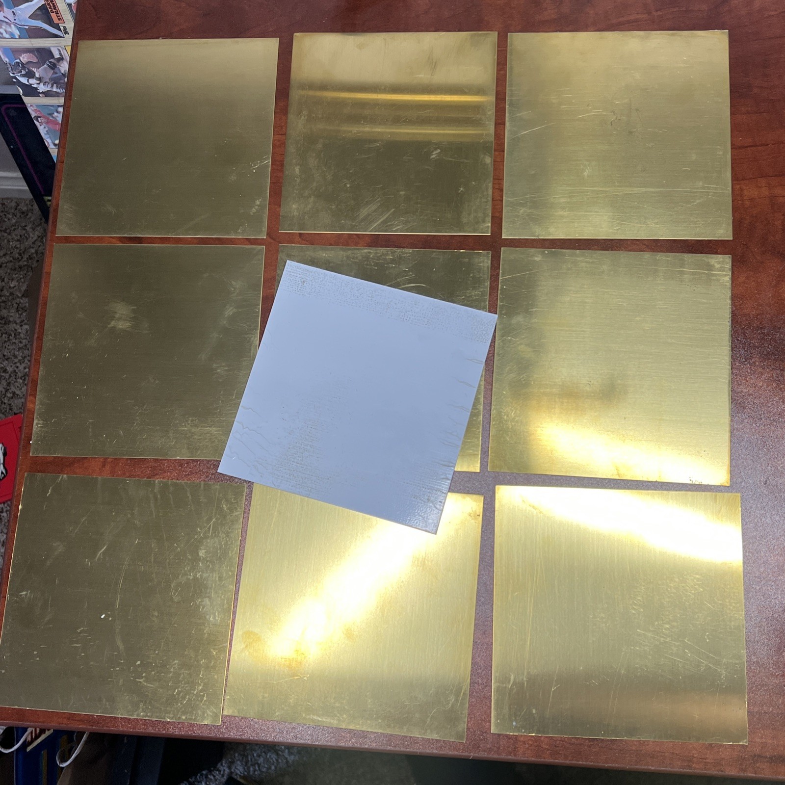 10 Brass sheet 0.020″ Thick 6″ X 6” Flat Unpolished Lot