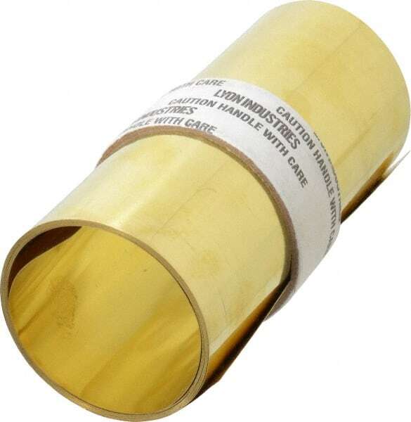 Brass Shim Stock Roll, 6″ x 100″, 0.007″ Thick