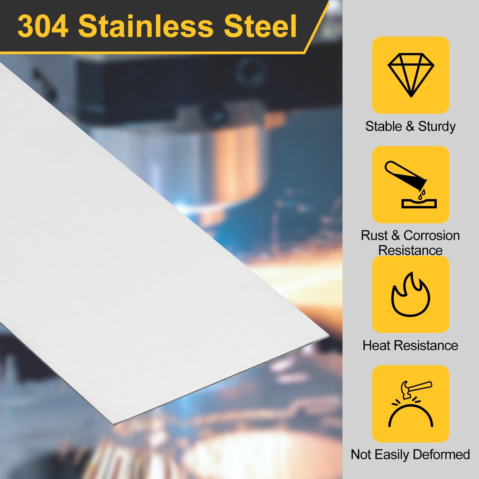 uxcell 10 Pcs Stainless Steel Strips, 0.001″(0.03mm) Thick 304 Stainless Stee…