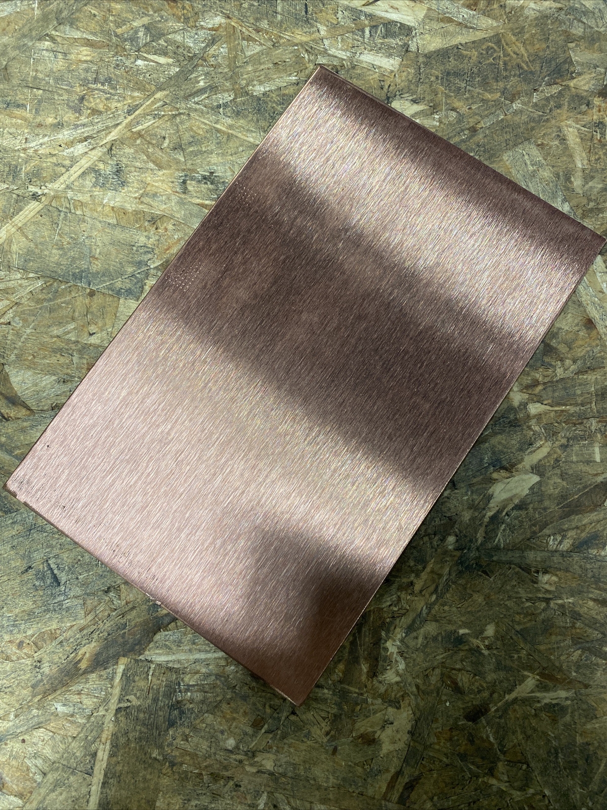 1/8” (0.125” Thick) 4.5”x 7.0”- COPPER SHEET PLATE – Brushed – Ultra Machinable
