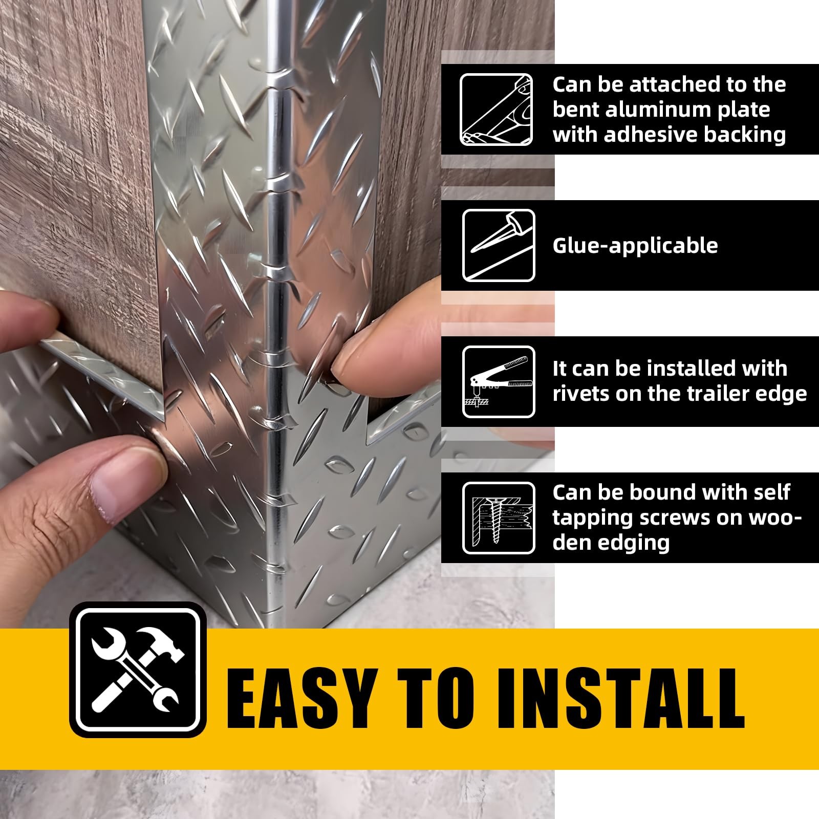 3003 Aluminum Diamond Plate Angle Trim – 16GA .063” 2pcs 2x2x48in. Diamond Pl…