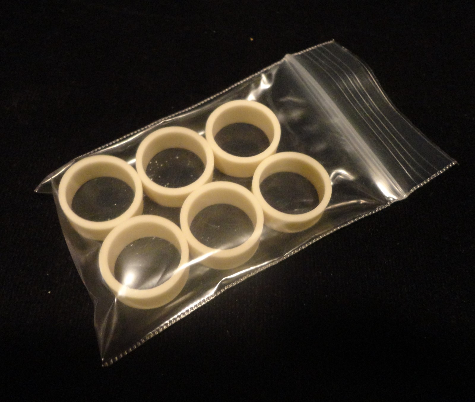 LOT OF SIX (6) 0.315″L HIGH PURITY ALUMINA CERAMIC RING SPACER SLEEVE No.:114B