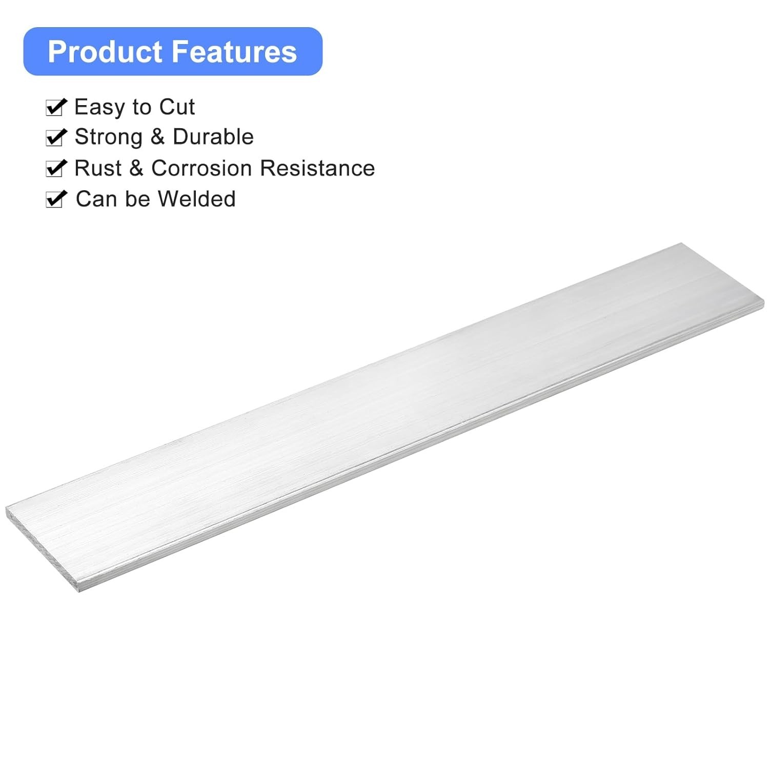 Versatile Square Aluminum Bar, 1/4″ x 2″ x 12″ – Ideal for Construction Projects