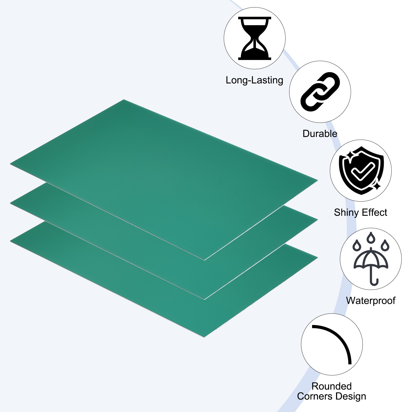 3PCS 8×12 Inch Anodized Aluminum Sheet Metal Laser Plates Engraving, Green