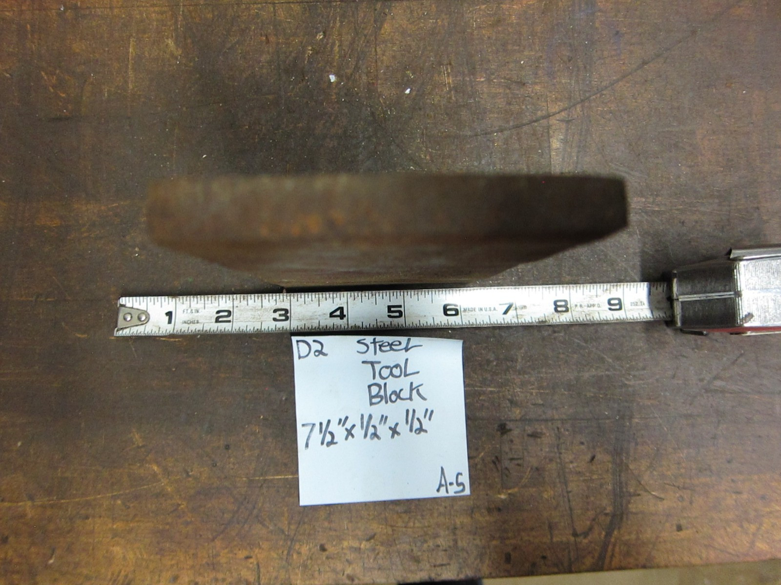 D-2 Tool Steel 7.5” x 0.5″ x 0.5” Thick D2 Tool Steel Block