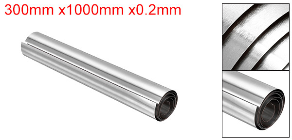 304 Stainless Steel Foil Roll 0.2mm x 300mm x 1M Polished Finish Plate