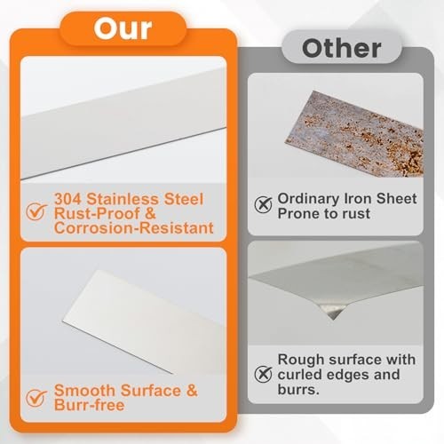 30 PCS Metal Shim Stock Set, 2″x6″ Stainless Steel Shims for Leveling, 10 Thickn