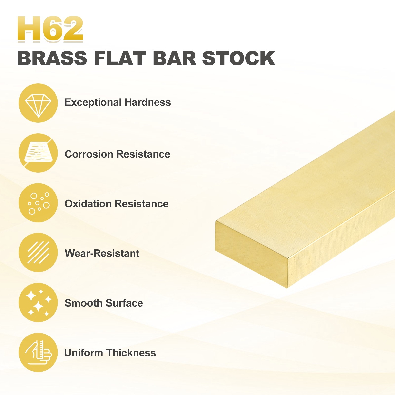 0.2″x0.79″x14″ H62 Brass Flat Bar Stock Square Metal Solid Brass Bars