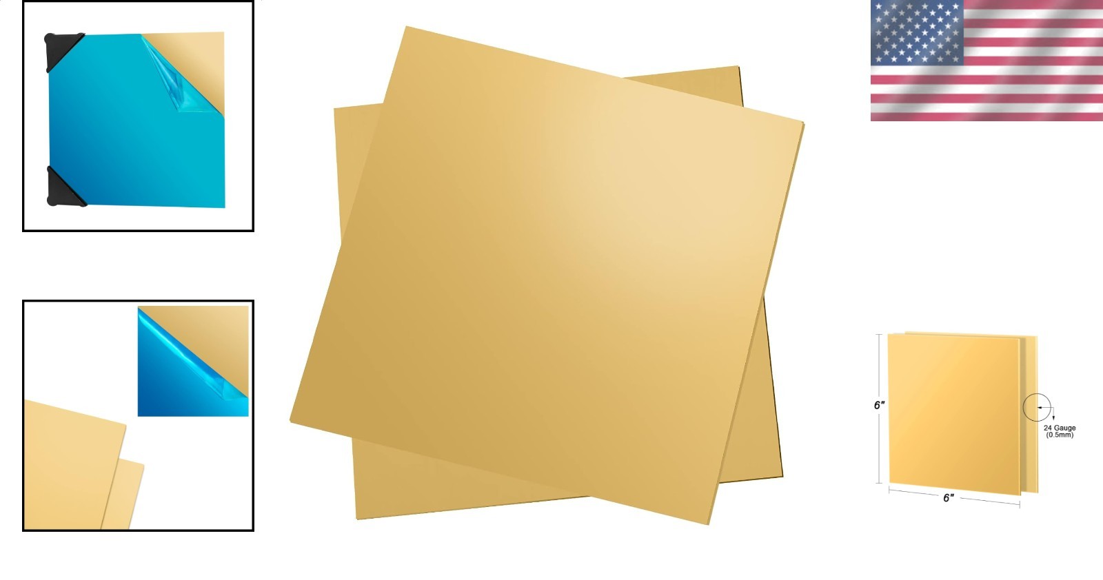 Brass Sheets 24 Gauge 0.5mm Thick H62 Protective Film