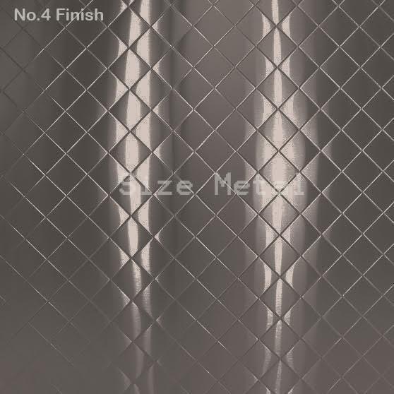 Food Truck & Restaurant Quilted Stainless Steel Sheet,#4 Finish,24Ga x 4′ x 10′