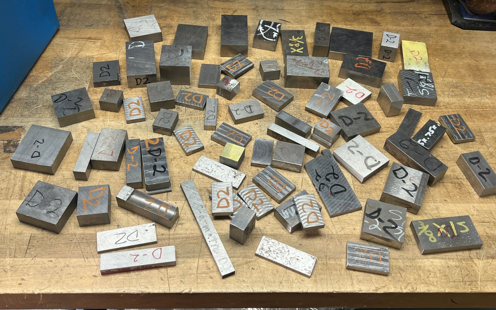 D2 Tool steel lot of cut offs flat bar used – 34 lbs various sizes