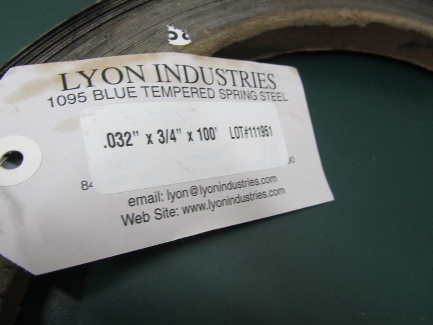 1095 Hard Blue Tempered Spring Steel Shim .032″ Thick x .750″ Width x 1200″