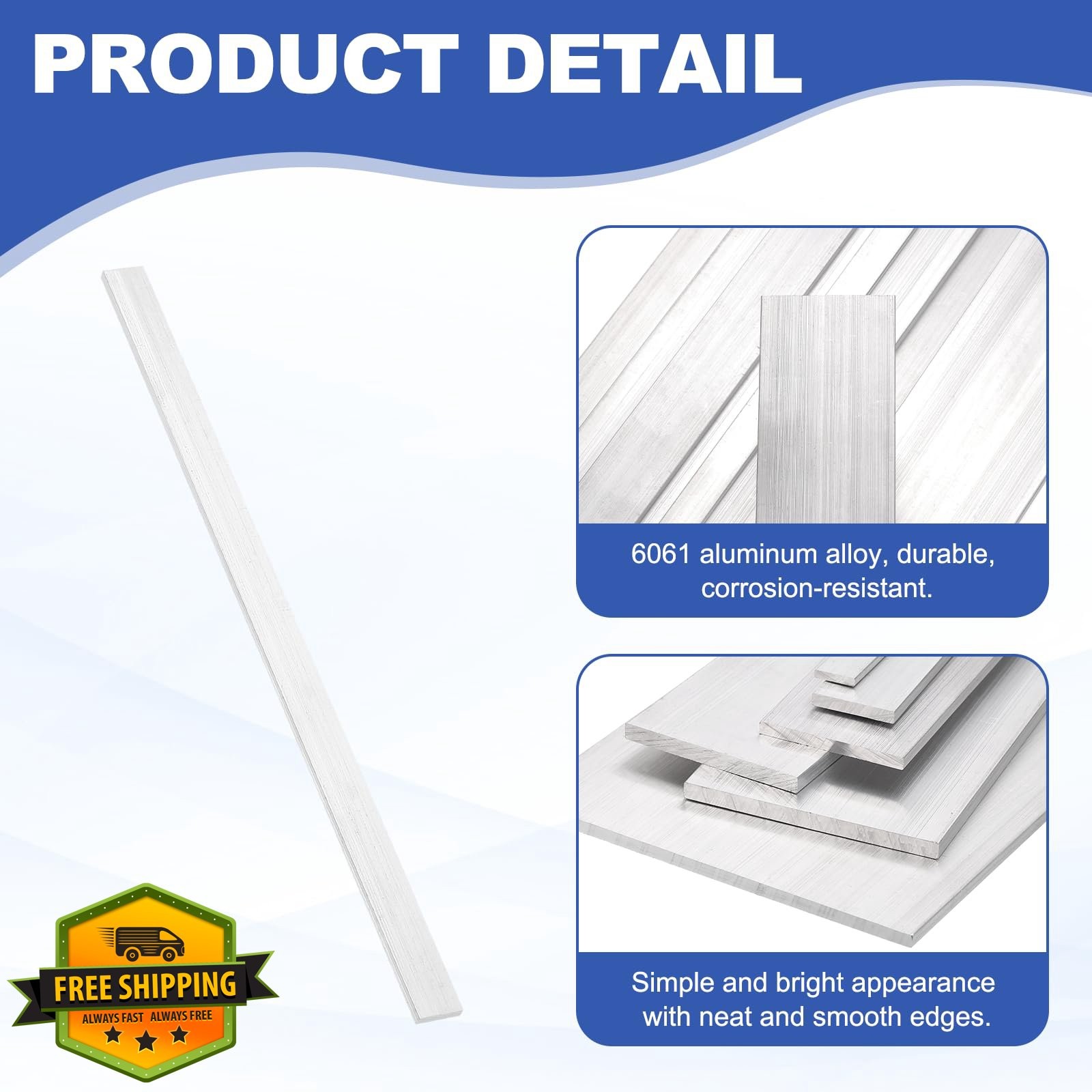 uxcell 0.08″x1″x14″ Alum Flat Bar 2 Set