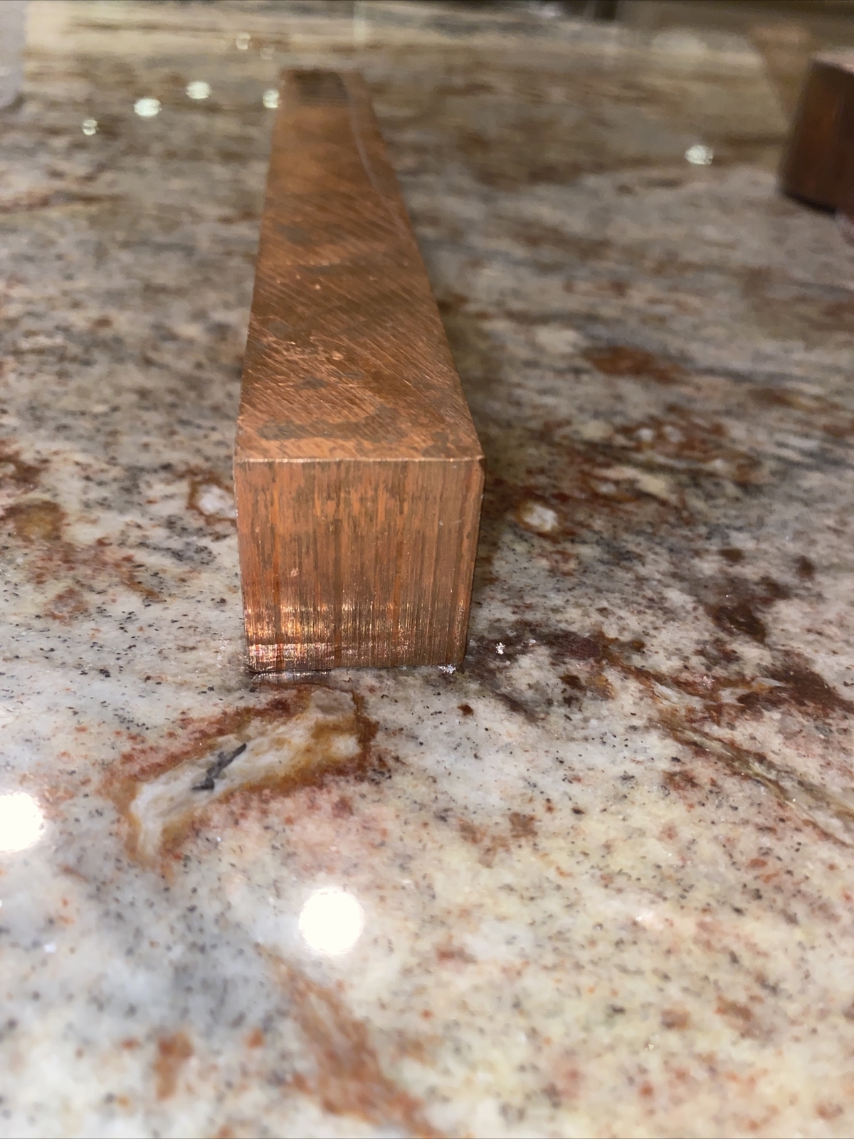 110 Copper Flat Bar 1″ x 1-1/8” x 9.5” Long — Copper Bus Bar Stock