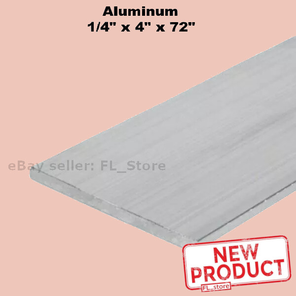 1/4″ Thick Aluminum Flat Stock 4″ x 6 Feet Unpolished Finish 6061 Extruded Bar