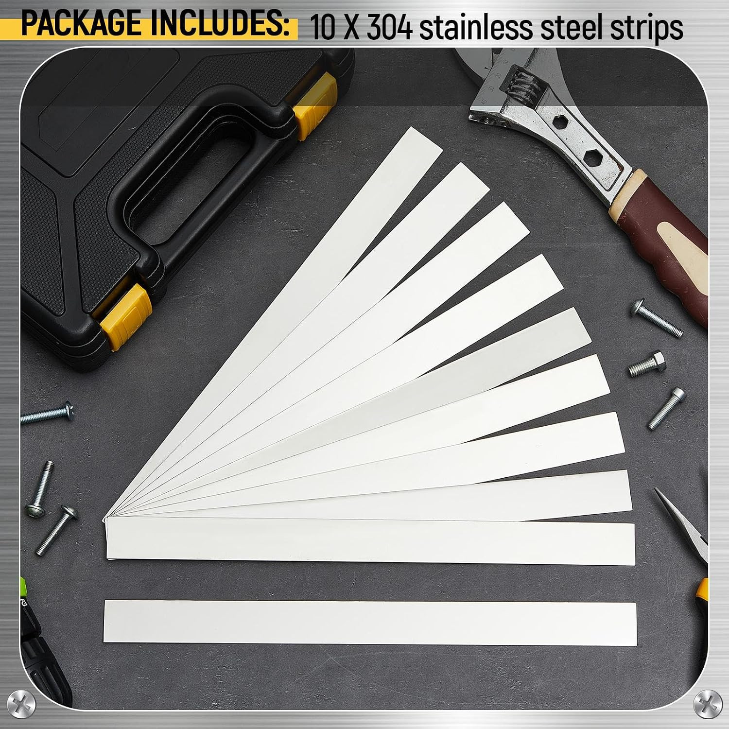 10 Pcs Metal Strips Shim Stock Metal Sheet Shims Gap Filler Trim Strip