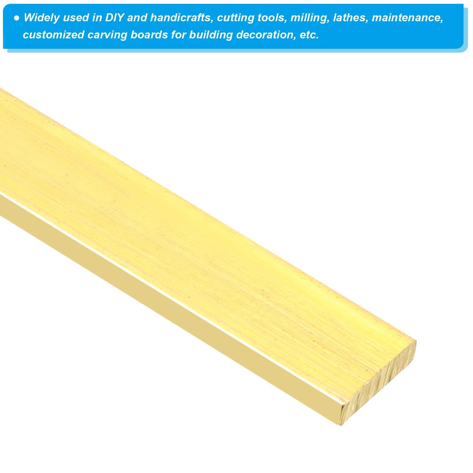 1/8 x 1/2 x 12″ H59 Brass Flat Bar, Solid Flat Mill Stock for Crafting Mainte…