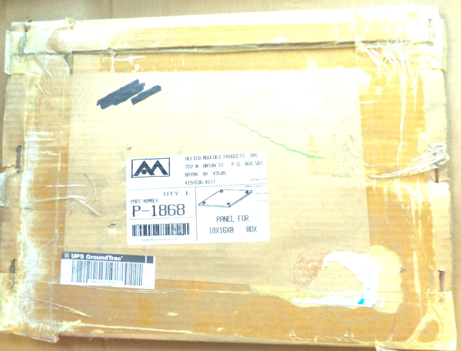 NOS P-1868 Panel by Allied Molded Products Inc Panel for 18 X 16 X 8 Box