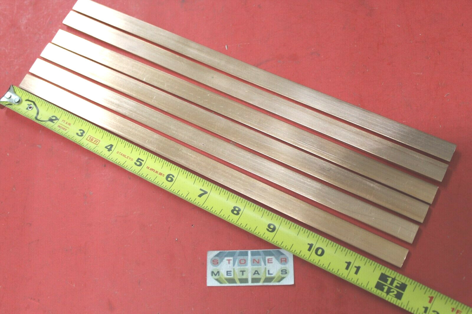 6 Pieces 1/8″ x 1/2″ C110 COPPER BAR 12″ long Solid Flat Mill Bus Bar Stock H02