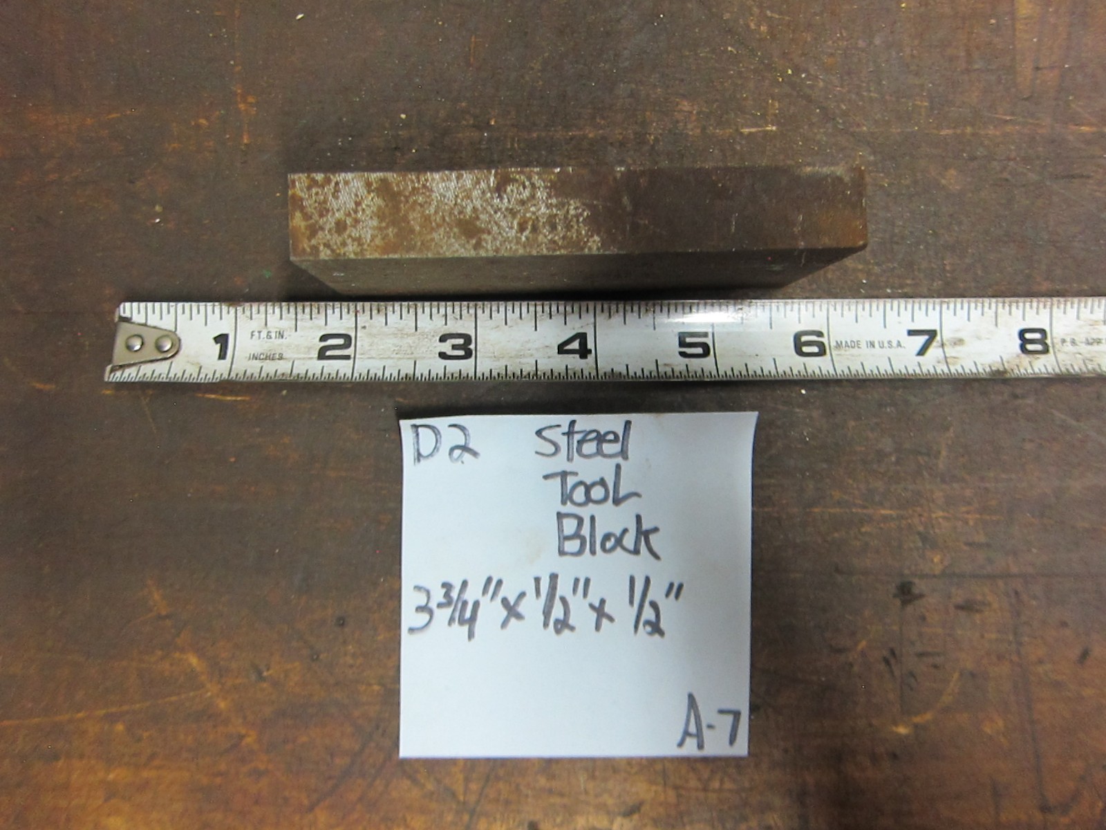 D-2 Tool Steel 3.75” x 0.5″ x 0.5” Thick D2 Tool Steel Block