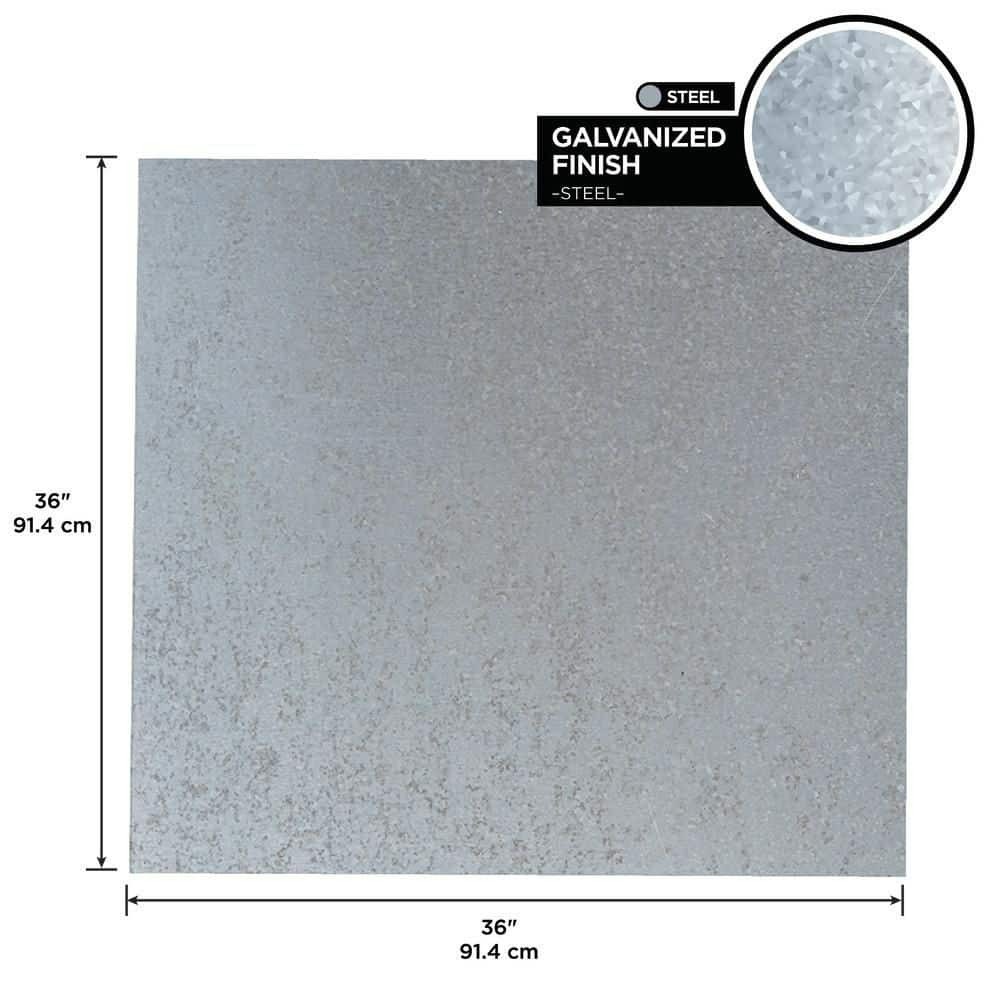 36×36 in 28-Gauge Galvanized Steel Sheet Rust Resistant Metal Panel
